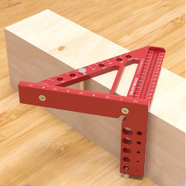 3D multivinkel vinkel - Kombinationsvinkel - Metrisk skala mm/cm - 22,5–90° gradskive - Hulpositionering - 12,7 cm - Guld