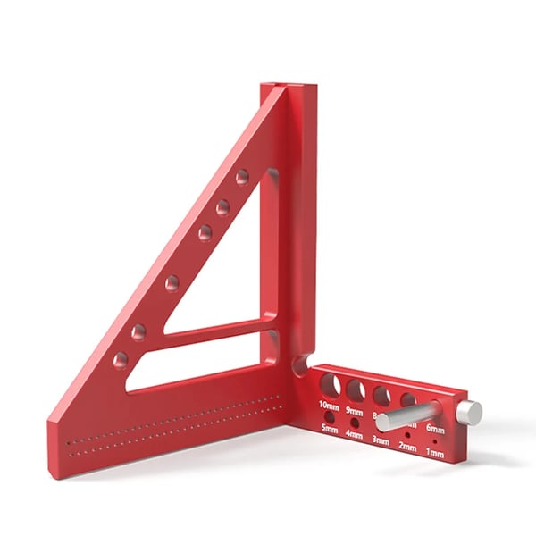 3D multivinkel vinkel - Kombinationsvinkel - Metrisk skala mm/cm - 22,5–90° gradskive - Hulpositionering - 12,7 cm - Guld
