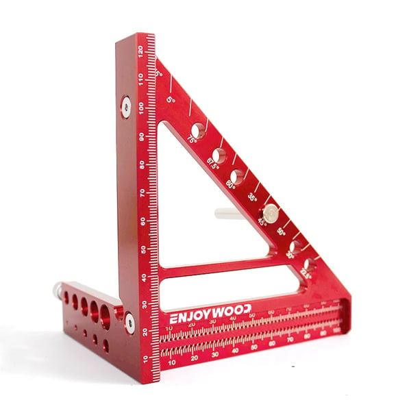 3D multivinkel vinkel - Kombinationsvinkel - Metrisk skala mm/cm - 22,5–90° gradskive - Hulpositionering - 12,7 cm - Guld
