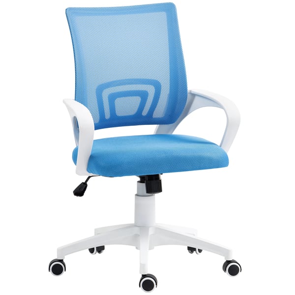 Kontorsstol - Nät - Höjdjusterbar - Max 120 kg - Ergonomisk svängbar - Andningsbar rygg - Montering krävs - Ljusblå