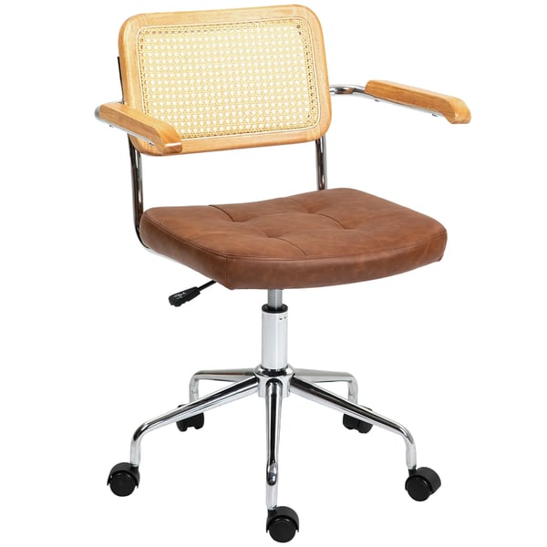Kontorsstol - Skrivbordsstol - Gungfunktion - Höjdjusterbar 82–90 cm - Mått 60x55,5 cm - Montering krävs - Brun