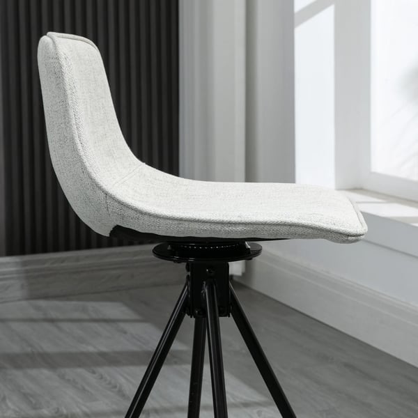 Köksbarstolar - 2-pack - Snurrbara 360° - Klädda i polyester - Stålben - Utan armstöd - 41,5x47,5x90 cm - Grå