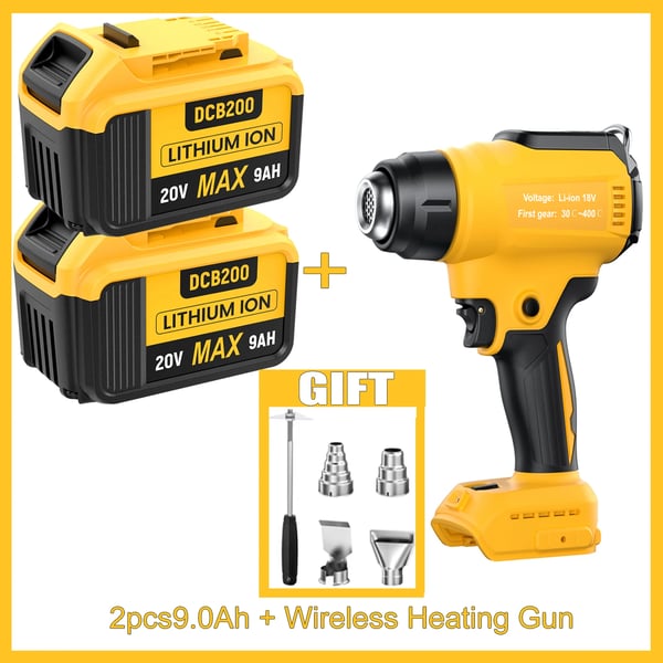 Trådløs varmluftspistol, kompatibel med DEWALT 20V-batteri, Orange, til elektronik- og mobilreparation, lodning og hobby, krympeslange
