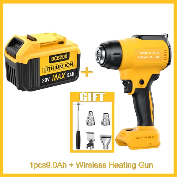 Trådløs varmluftspistol, kompatibel med DeWalt 20V MAX, guld – til krympeslange, telefonreparation, lodning og hobby