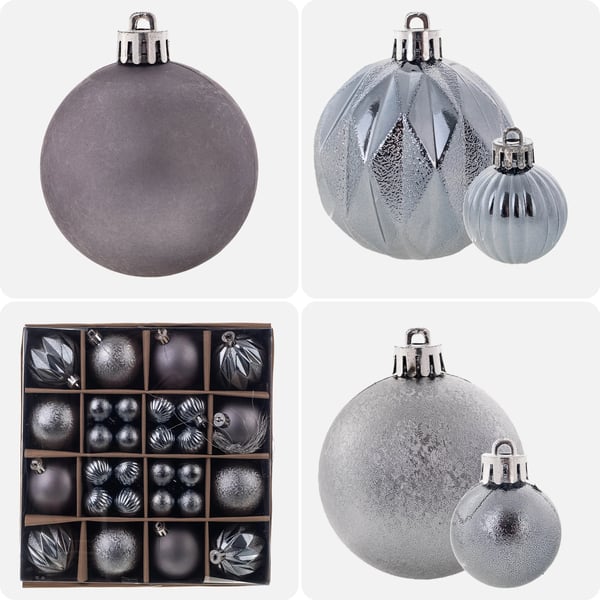 Julgranskulor - Set 44 st - Okrossbara - Julpynt för gran