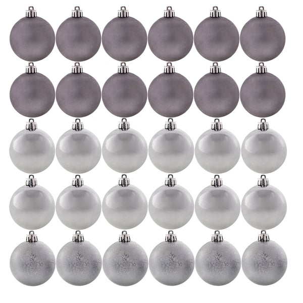 Julkulor - Julgranskulor - Okrossbara - Julgranspynt - Set 30-pack