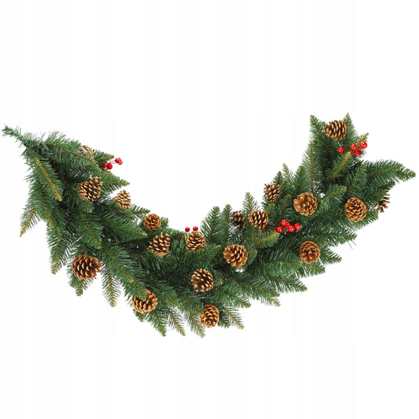 Julgransgirlang - Grangirlang - 115 cm - Med kottar - Utan belysning - Naturligt utseende