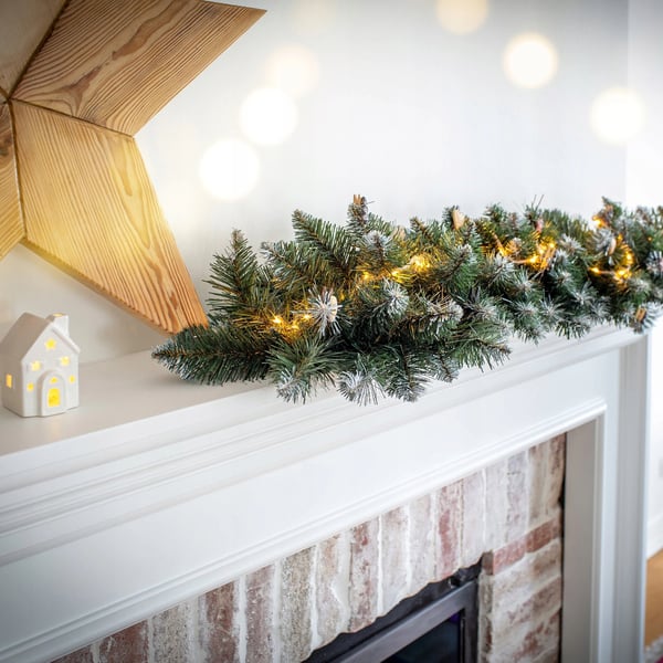 Juletræsguirlande - Dekoration - Sneklædt - 110 cm - Uden belysning