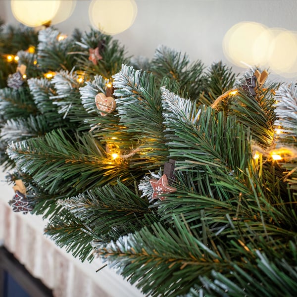 Juletræsguirlande - Dekoration - Sneklædt - 110 cm - Uden belysning