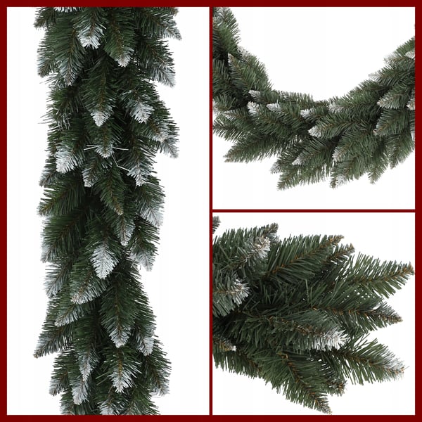 Juletræsguirlande - Dekoration - Sneklædt - 110 cm - Uden belysning