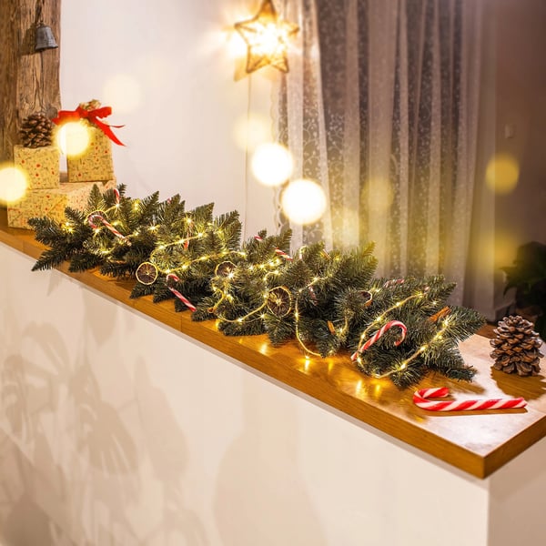 Juletræsguirlande - Dekorationsguirlande - 112 cm - Grøn - Uden belysning