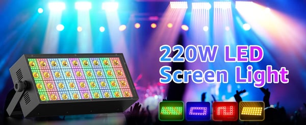 LED Wall Washer Scenelys - DMX512 - 220W - RGB + Varm hvid - Kanaler 4/13/144 - AC 90–240V - EU-stik