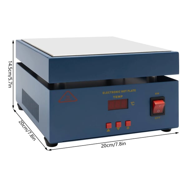 Reflow-loddeplade - Forvarmer til lodning - 800 W - LCD - Mikrocomputer-styring - Blå