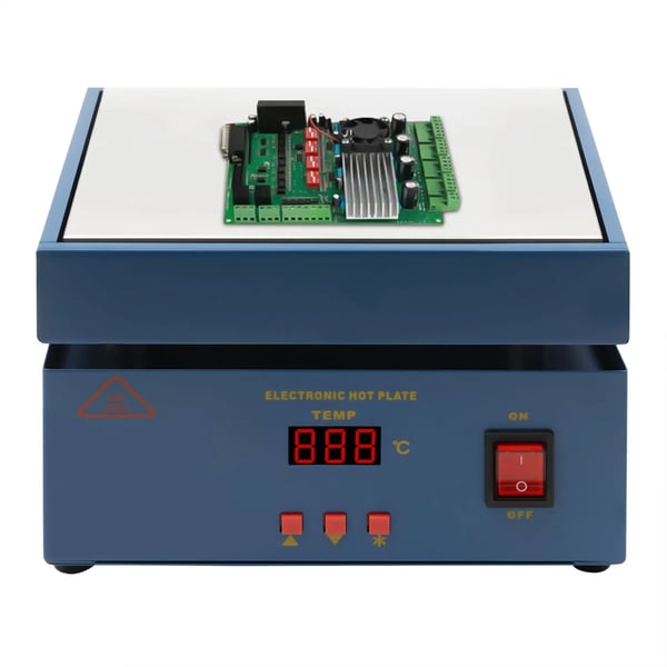 Reflow-loddeplade - Forvarmer til lodning - 800 W - LCD - Mikrocomputer-styring - Blå