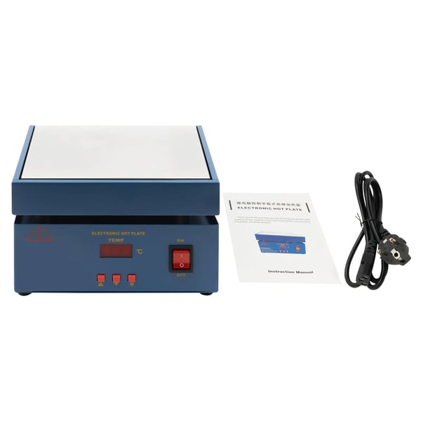 Reflow-loddeplade - Forvarmer til lodning - 800 W - LCD - Mikrocomputer-styring - Blå