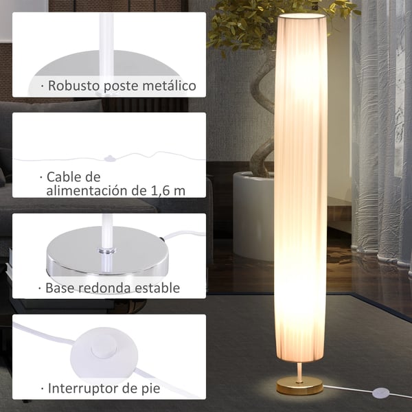 Modern lampa - Golvlampa / stående lampa - För vardagsrum och sovrum - Stålfot - 120 cm höjd - 249–2000 lm - Nätström (AC) - Montering krävs