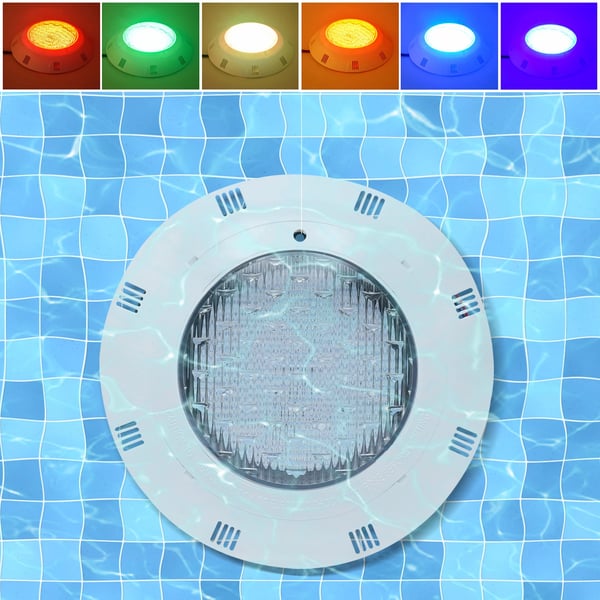 LED-poollampe, AC 12V 30W, hvid, IP68 vandtæt undervandslys
