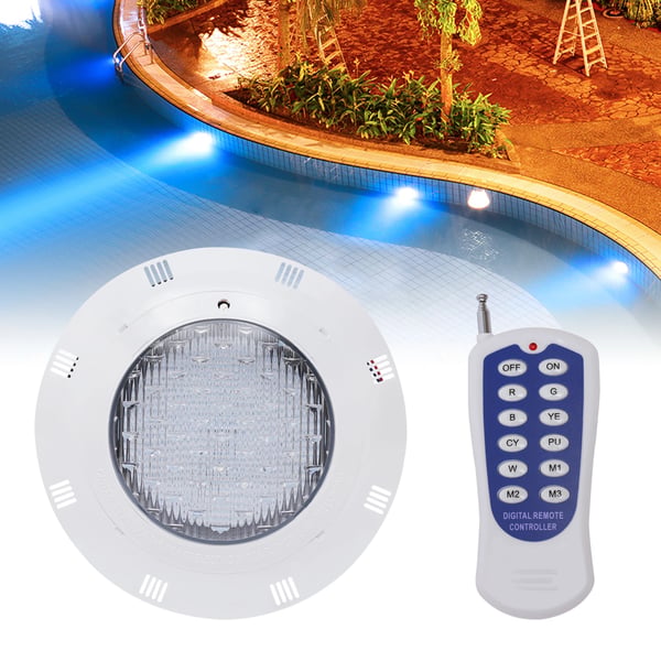 LED-poollampe, AC 12V 30W, hvid, IP68 vandtæt undervandslys