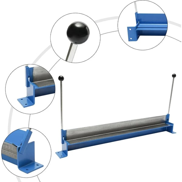 Pladebukkemaskine, svingbukker 1000 mm arbejdsbredde, manuel bordmodel, 135° bukkevinkel
