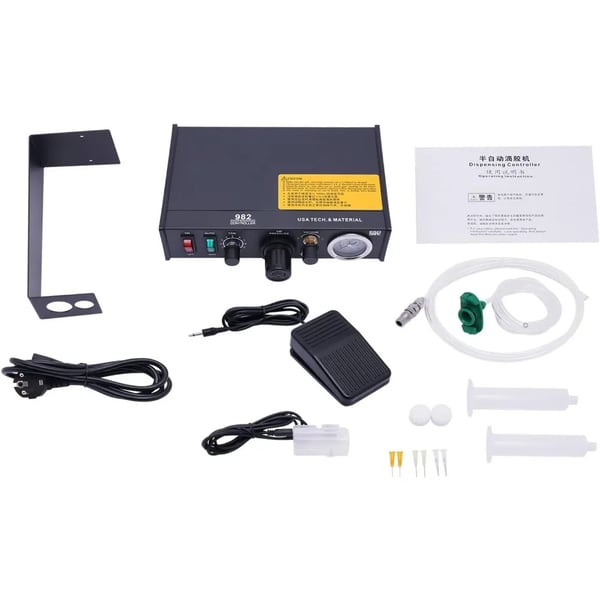 Limdispensermaskine - 982 - Halvautomatisk - Loddepasta dispenser og controller - Doseringsudstyr - Sort