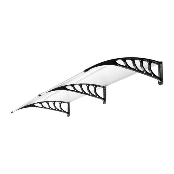 Dörrtak - Utvändig markis - 203×102 cm - Polykarbonat - Regn- och UV-skydd - För dörr/fönster - Vit
