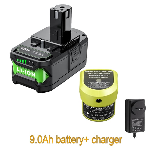 Til Ryobi One+ 18V, erstatningsbatteri 9,0Ah, 21700 Li‑ion, pink hus, kompatibel med P108/P104/P107