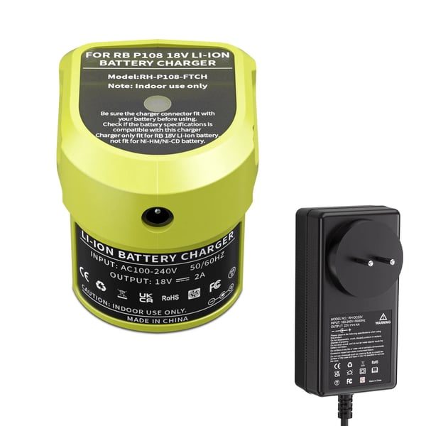 Ryobi One+ 18V, Batterihus til 21700-celler, Beige, erstatning kompatibel med P108/P104/P107, Li‑ion