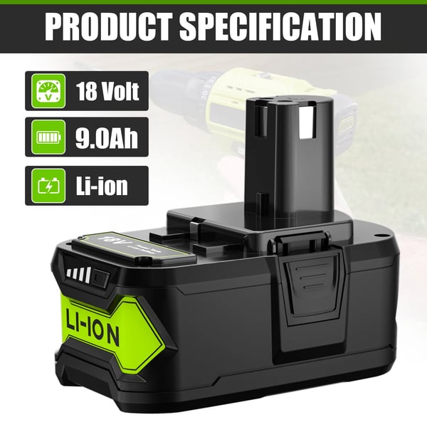 For Ryobi One+ 18V, batterihus til 21700 Li-ion-celler, kompatibel med P108/P104/P107, grå