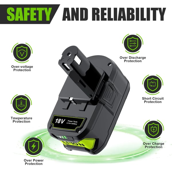 For Ryobi One+ 18V, batterihus til 21700 Li-ion-celler, kompatibel med P108/P104/P107, grå