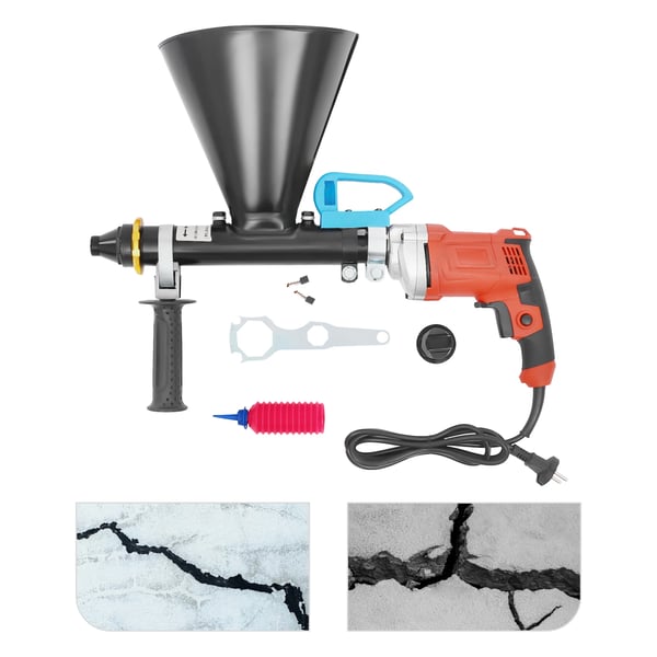 Elektrisk fugemørtelpistol - Mørtelsprøjte/Fugesprøjte - 700 W - 220 V - 2 Dyser - Rustfrit stål & plast - Rød