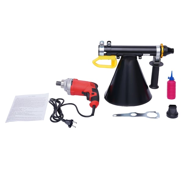 Elektrisk fugemørtelpistol - Mørtelsprøjte/Fugesprøjte - 700 W - 220 V - 2 Dyser - Rustfrit stål & plast - Rød