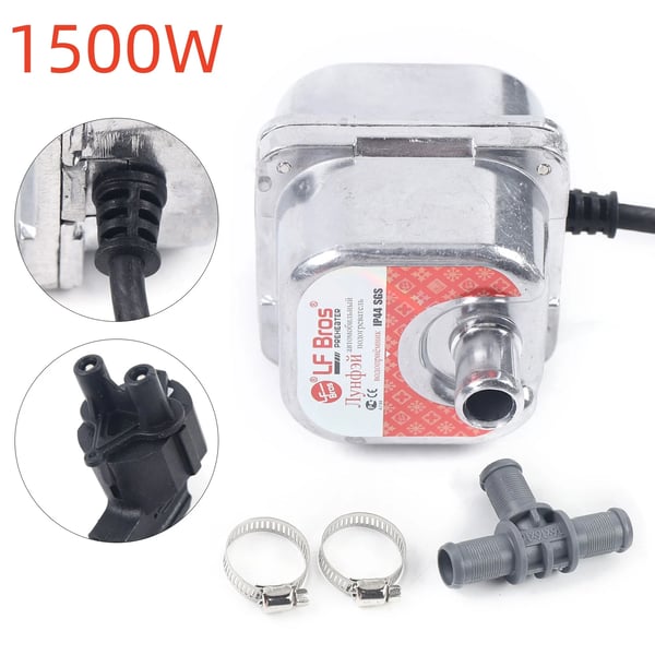 Motorvarmer til bil - Parkeringsvarmer/Kølevæskevarmer - 1500 W - 220 V - Til Benzin & Diesel - Sølv
