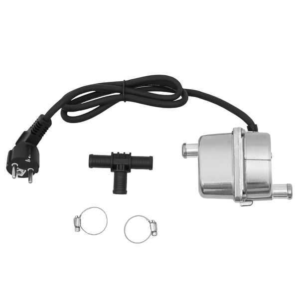 Motorvarmer til bil - Parkeringsvarmer/Kølevæskevarmer - 1500 W - 220 V - Til Benzin & Diesel - Sølv