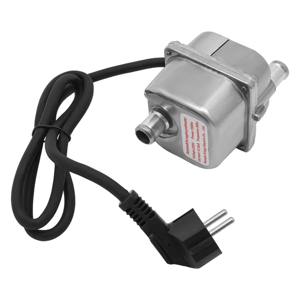 Motorvarmer til bil - Parkeringsvarmer/Kølevæskevarmer - 1500 W - 220 V - Til Benzin & Diesel - Sølv