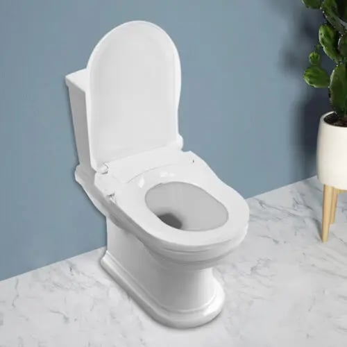Smart bidet-toiletsæde, ikke-elektrisk, dobbelt dyse, selvrensende, vandstråle, hvid
