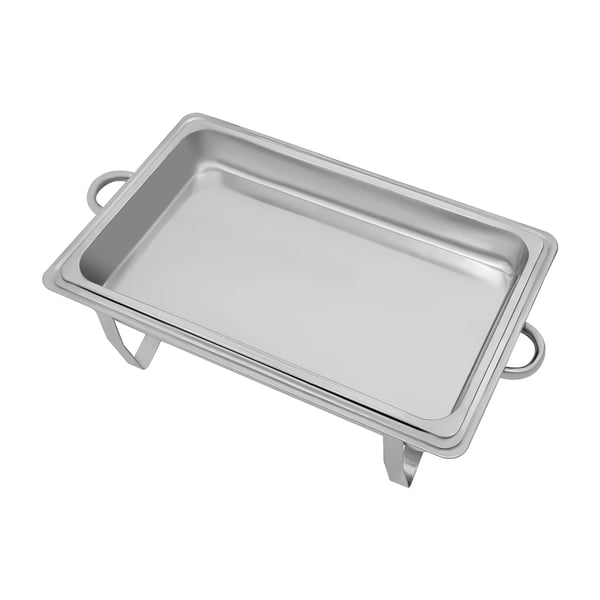 Buffetvarmer - Chafing Dish 9 L - Rustfrit Stål - Sammenklappeligt stel - Fritstående - 62×34×31 cm - Sølv