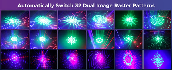 Animationslaser - DJ laser scenelys - RGB fuldfarve - 50W - 11CH - DMX512 & RDM - 3D animationsmønstre - EU-stik