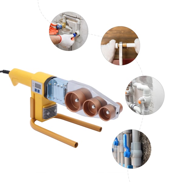 Muoviputkien hitsauslaite - Sähköinen putkihitsauskone 800 W - 20–63 mm - 220 V - PPR/PPC/PE - Työkalupakki mukana