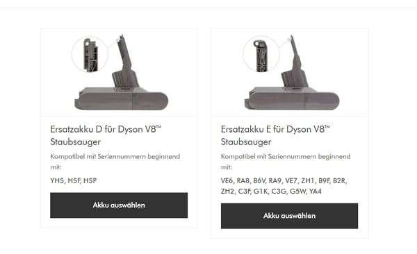 Dyson V8, Erstatningsbatteri 6000 mAh 21700-celle, kompatibel med V8 Absolute/Animal SV10, sort
