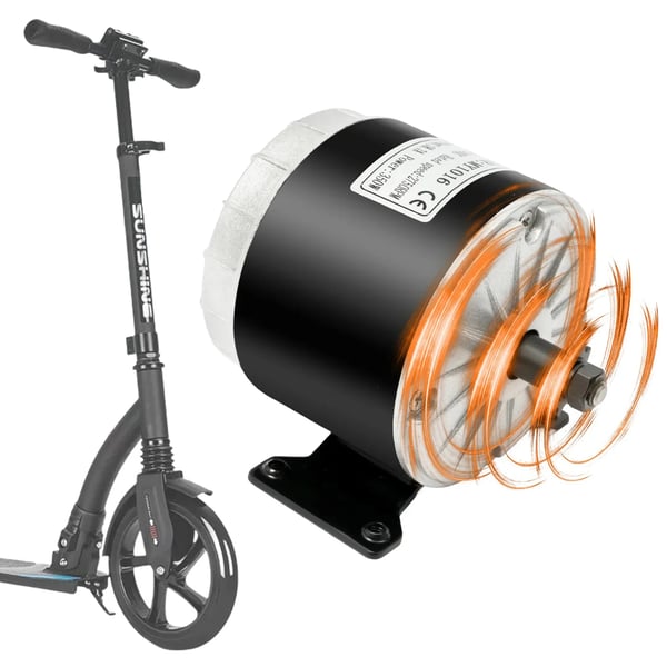 Elektrisk DC-motor - MY1016 (25H 11 tænder) - 24 V 350 W - Reversibel - Til elscooter og vindmølle - Sort