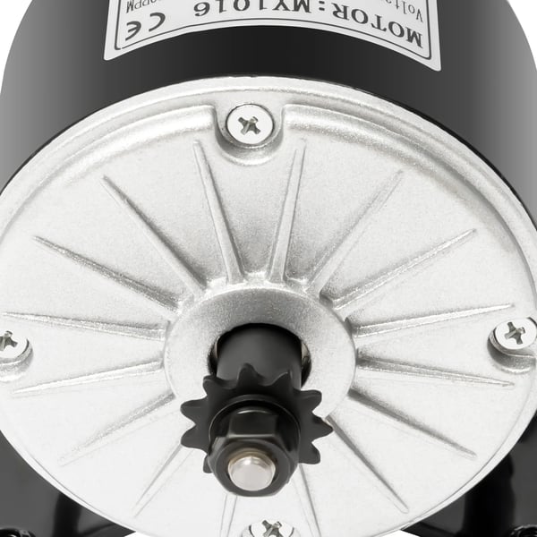 Elektrisk DC-motor - MY1016 (25H 11 tænder) - 24 V 350 W - Reversibel - Til elscooter og vindmølle - Sort