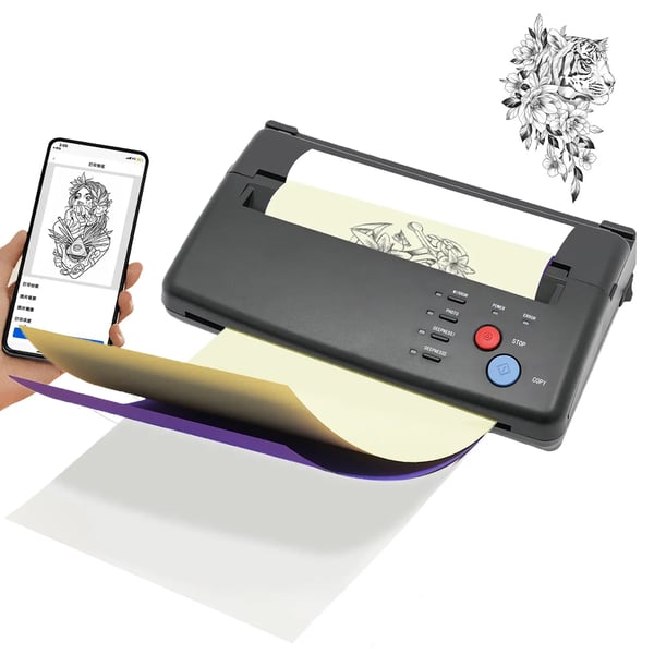 Tatoverings stencil printer - Kopimaskine - 220 V - A4 - Scanningsbredde 21 cm - Sort