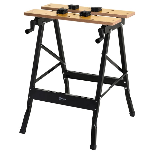 Hopfällbar arbetsbänk - Arbetsbord med klämmor - MDF-skiva, järnram - Maxbelastning 70 kg - För hem och DIY