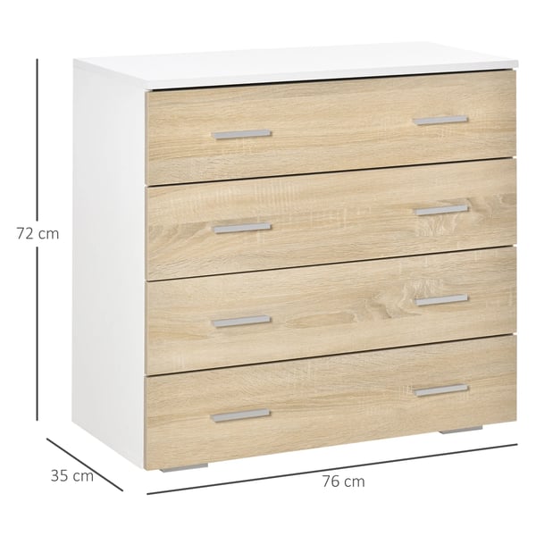 Byrå - Vardagsrumsskåp - 4 Lådor - Modern Design - Montering Krävs - Hemmöbel