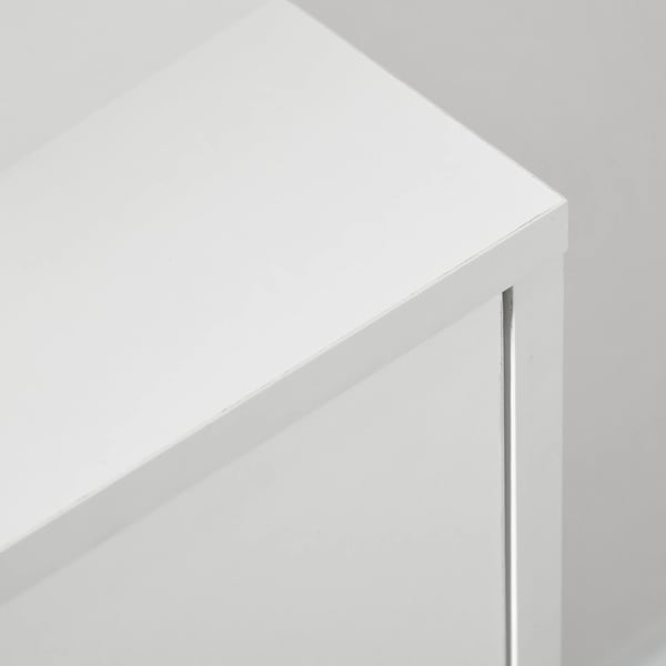 Sovrumsmöbel - Byrå/sängbord - 3 lådor - Ben i furu - Stomme i melamin - 80x30x80 cm - Modern minimalistisk - Vit