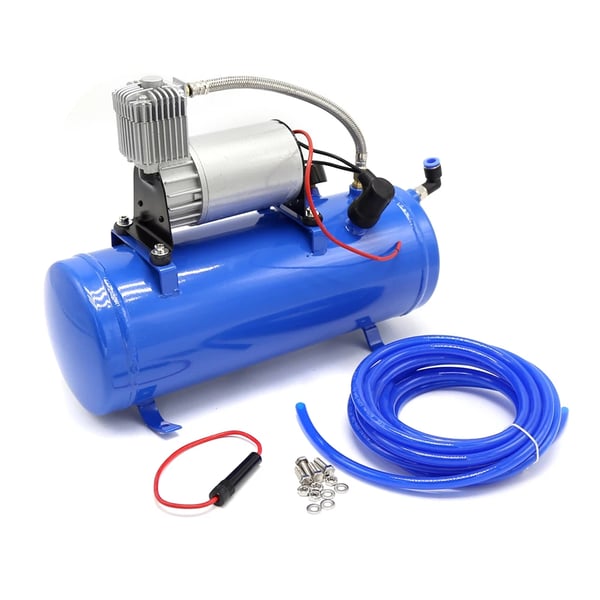 Ilmakompressorijärjestelmä, DC 12V 150 psi, universaali 6 L säiliö junatorvisarjaan, sininen