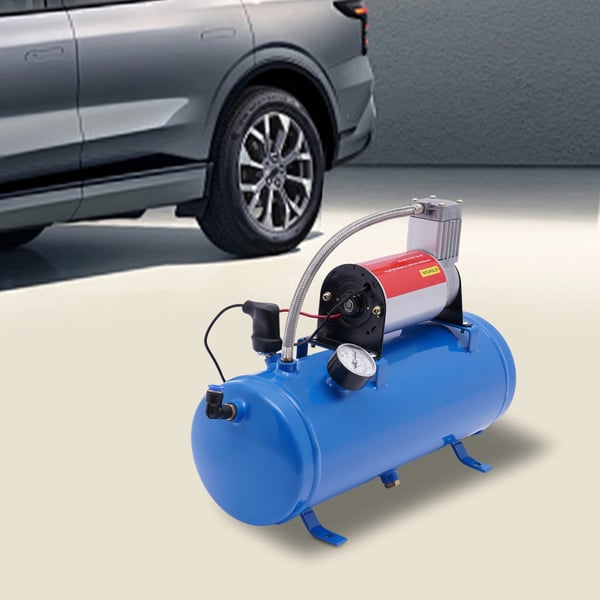 Ilmakompressorijärjestelmä, DC 12V 150 psi, universaali 6 L säiliö junatorvisarjaan, sininen