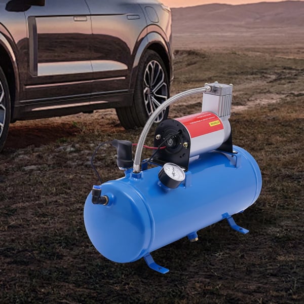Ilmakompressorijärjestelmä, DC 12V 150 psi, universaali 6 L säiliö junatorvisarjaan, sininen