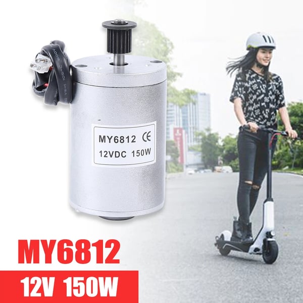 Elektrisk DC-motor - MY6812 - 12V - 150W - Børstet - 2750 rpm - Sølv