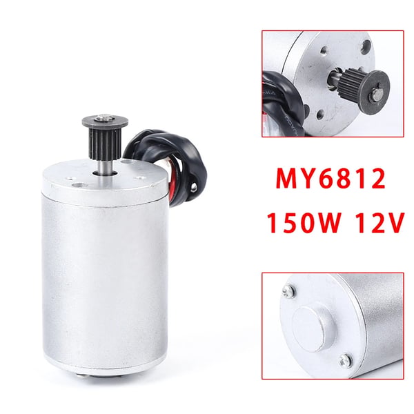 Elektrisk DC-motor - MY6812 - 12V - 150W - Børstet - 2750 rpm - Sølv